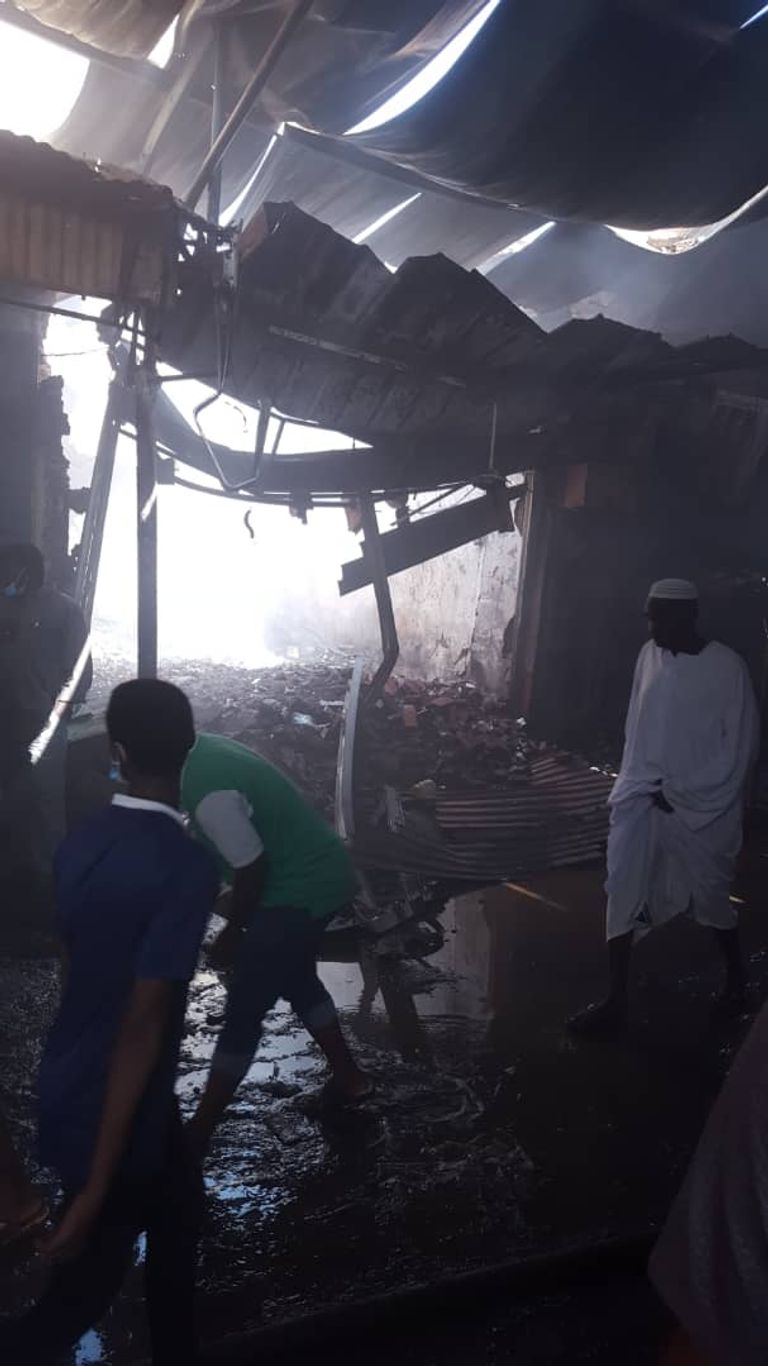 حريق كبير بسوق أم درمان بالعاصمة السودانية