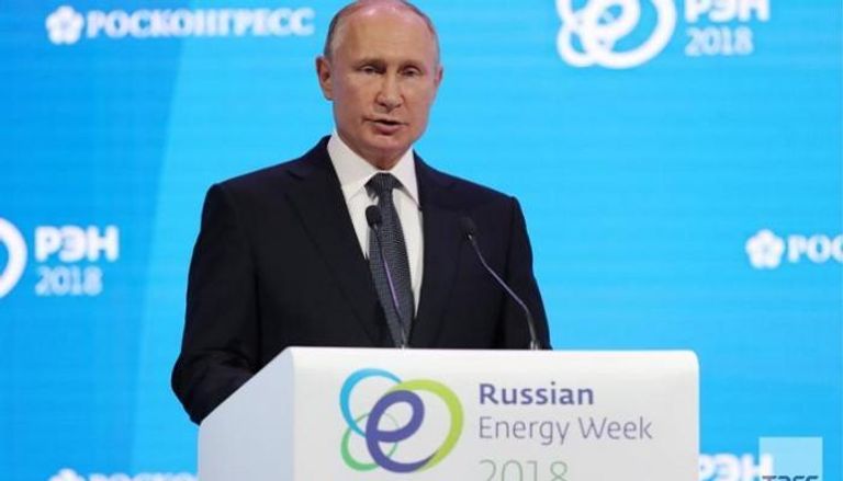بوتين خلال منتدى أسبوع الطاقة الروسي في موسكو - أرشيفية