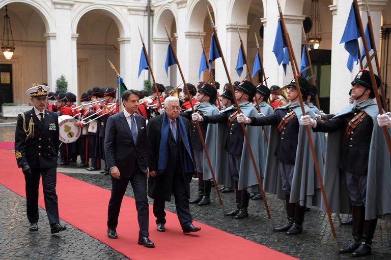 الرئيسان الفلسطيني والإيطالي