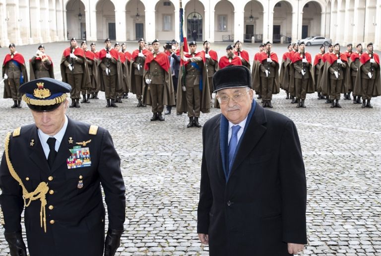 الرئيسان الفلسطيني والإيطالي