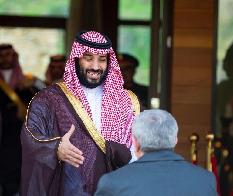 الأمير محمد بن سلمان خلال لقائه رئيس الوزراء الجزائري