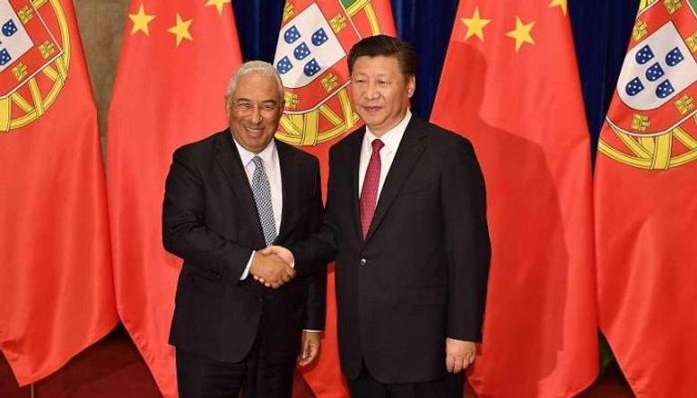 الرئيس الصيني مع رئيس حكومة البرتغال