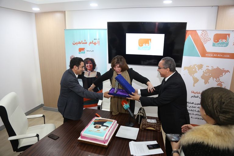 الممثلة المصرية إلهام شاهين خلال ندوة 