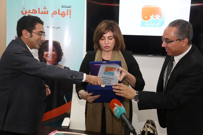 الممثلة المصرية إلهام شاهين خلال ندوة 