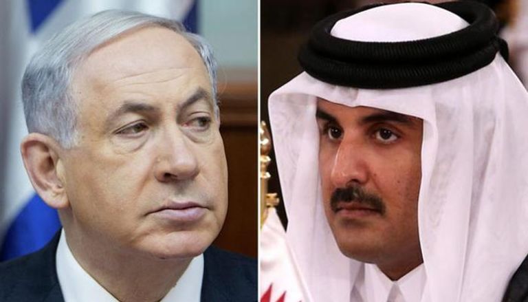 رئيس الوزراء الإسرائيلي بنيامين نتنياهو وأمير قطر تميم