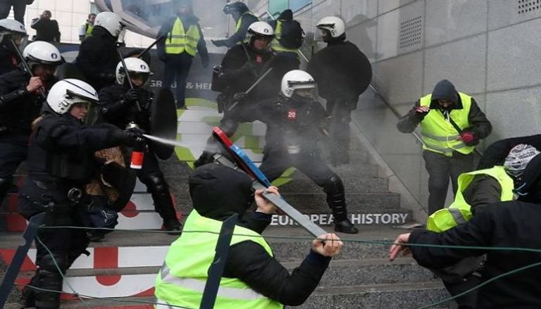 مواجهات بين الشرطة البلجيكية ومحتجين 