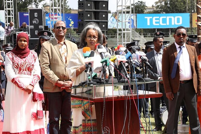 من فعاليات الفرق المشاركة في الاحتفال بيوم الشعوب والقوميات الإثيوبي