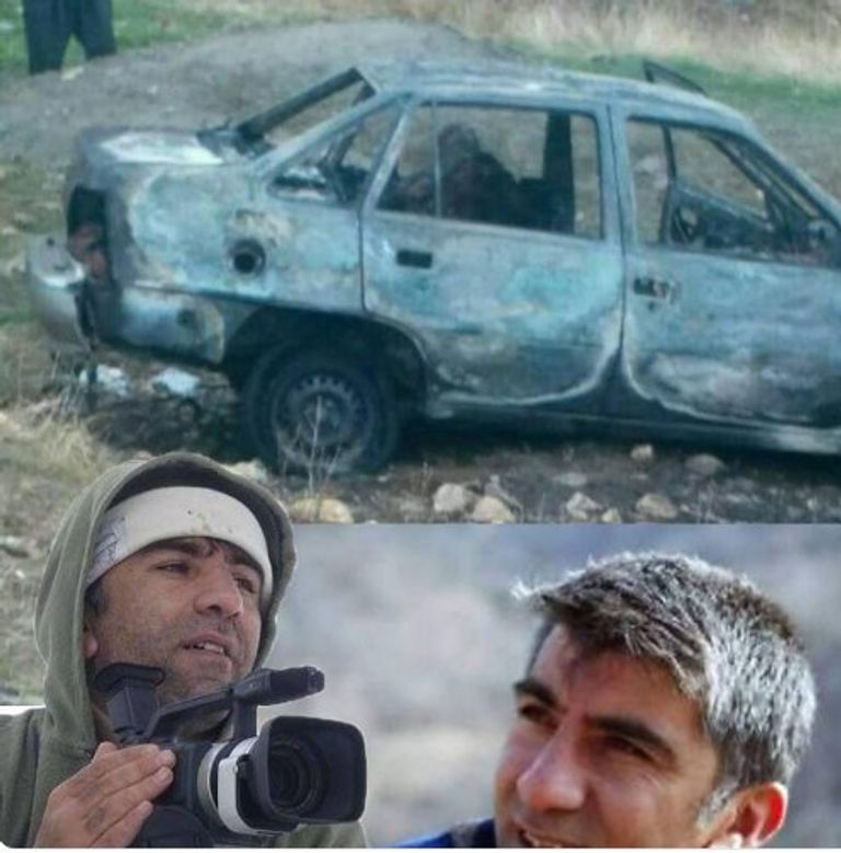 سيارة رحيم ذبيحي التي شهدت الحادث الأليم رحيم ذبيحي أحد أبرز المخرجين السينمائيين الأكراد