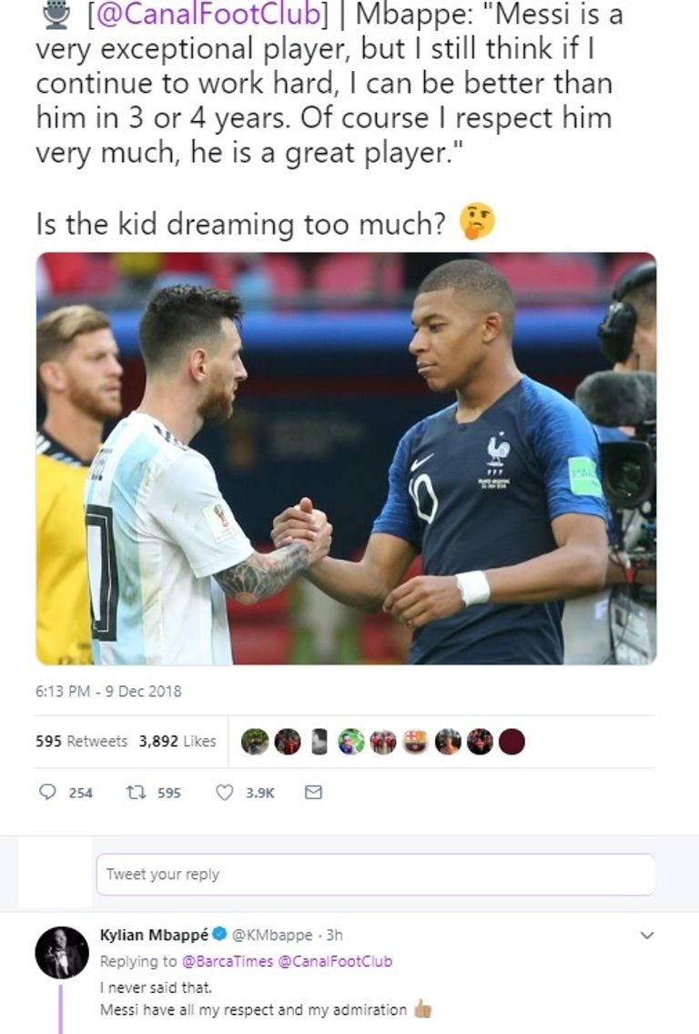 مبابي وميسي كيليان مبابي وليونيل ميسي