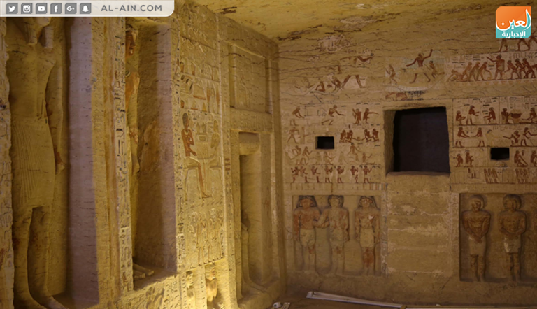 المقبرة الأثرية المكتشفة بمنطقة سقارة 