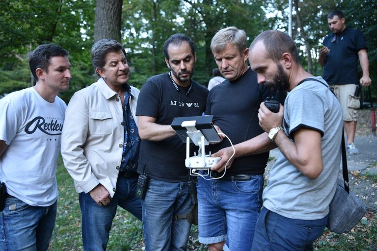 وليد توفيق في موقع تصوير الأغنية