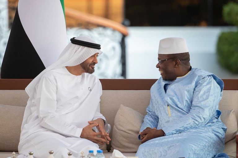 الشيخ محمد بن زايد ورئيس وزراء غينيا .  الشيخ محمد بن زايد ورئيس وزراء غينيا خلال لقاء اليوم