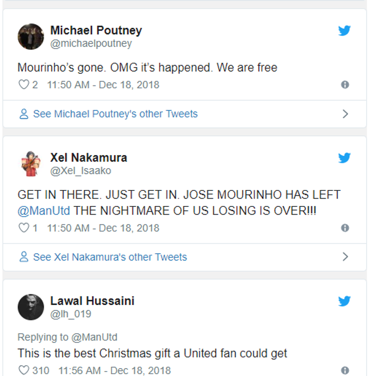 تغريدات ضد مورينيو جوزيه مورينيو