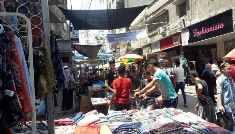 شارع تجاري في قطاع غزة