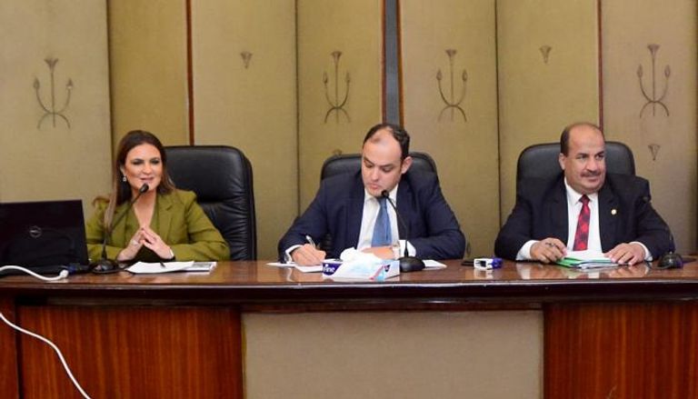 وزيرة الاستثمار المصرية خلال اجتماعها بالبرلمان 