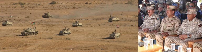 عناصر الجيش المصري لدى وصولها إلى الأردن لتنفيذ التدريب المشترك