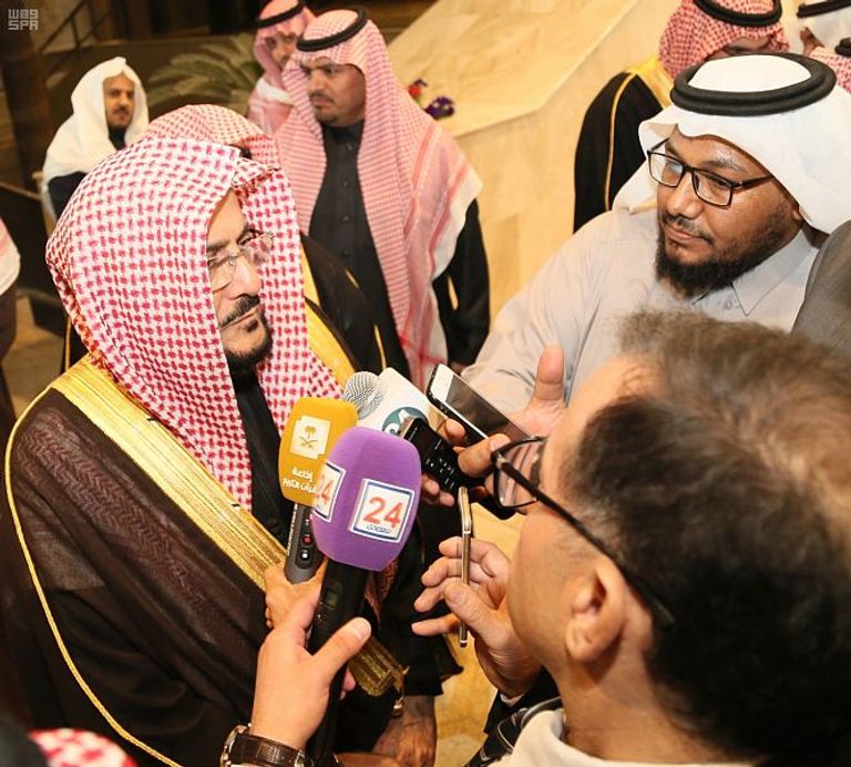 الشيخ الدكتورعبداللطيف بن عبدالعزيز آل الشيخ وزير الشؤون الإسلامية والدعوة والإرشاد شيخ الأزهر خلال تصريحات له بالرياض