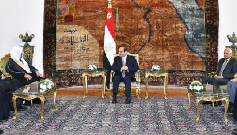 الرئيس المصري عبدالفتاح السيسي خلال لقاء الدكتور عبدالله الشيخ