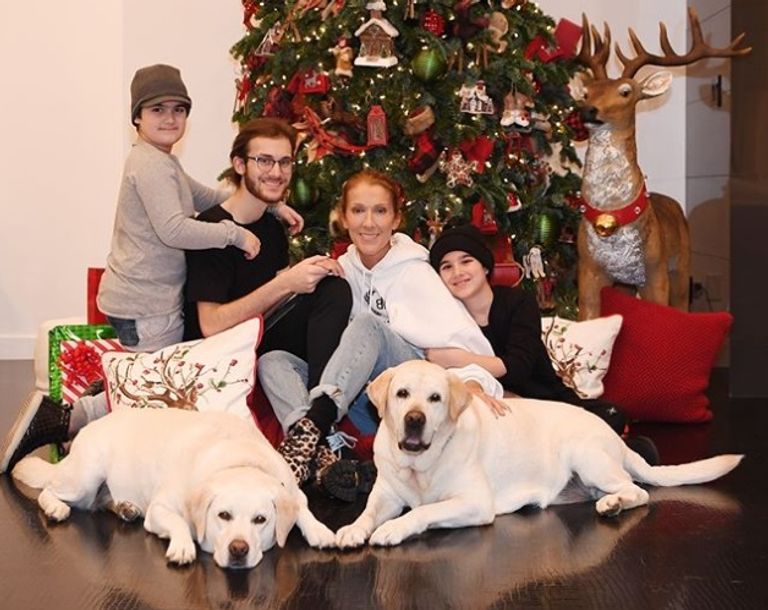 النجمة سيلين ديون برفقة أبنائها