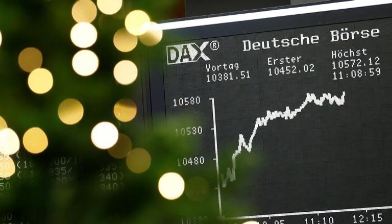 لوحة رقمية تعرض مؤشر أسعار الأسهم في بورصة فرانكفورت - رويترز