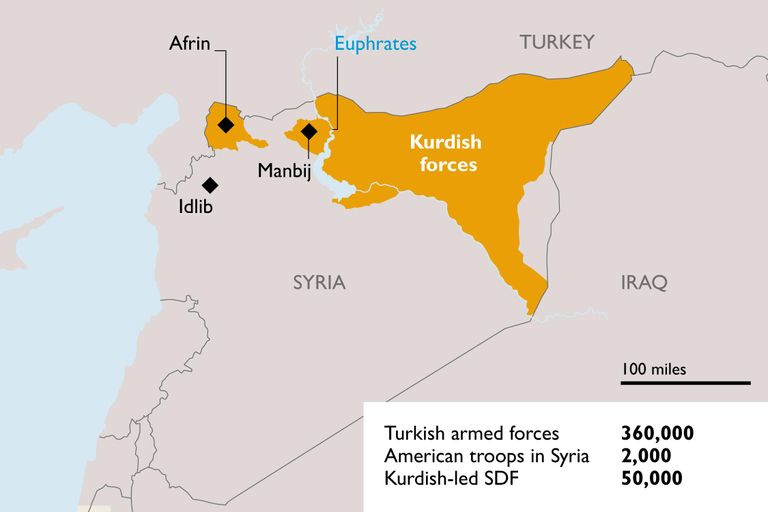 أكراد في عفرين يشيعون ضحايا الهجمات التركية