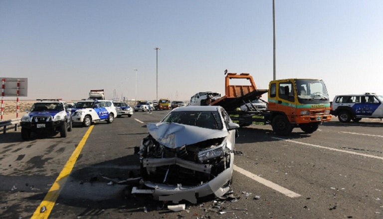 حادث مروري على طريق أبوظبي دبي