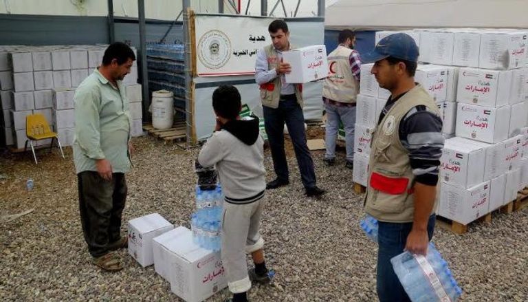 مساعدات من الهلال الأحمر الإماراتي بدعم من مؤسسة البارزاني بكردستان 