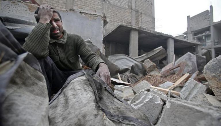 جانب من الدمار الذي تشهده الغوطة الشرقية
