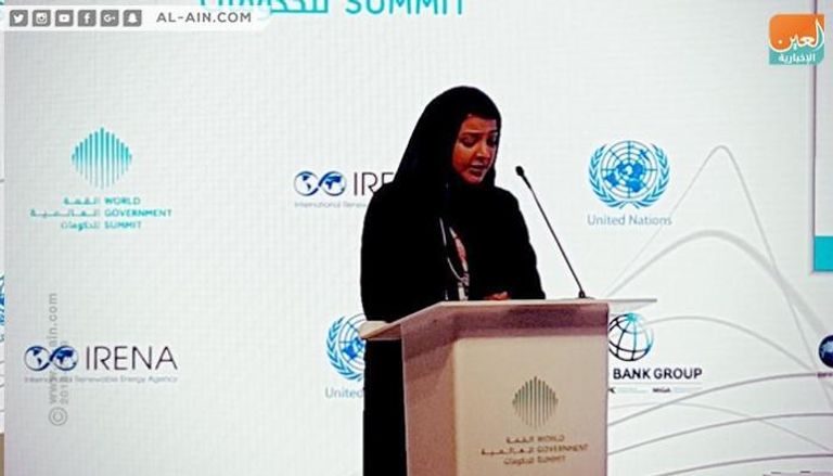  ريم الهاشمي تلقي كلمتها خلال جلسة التنمية المستدامة