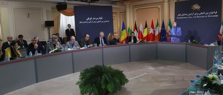 مؤتمر "انتفاضة إيران – دعوة دولية لإطلاق سراح المعتقلين" رئيسة الجمهورية المنتخبة من قبل المقاومة الإيرانية مريم رجوي