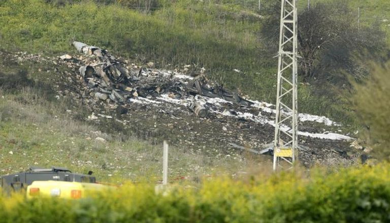 الطائرة الإسرائيلية التي أسقطها الجيش السوري - الفرنسية