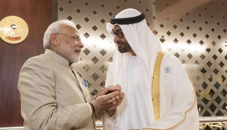الشيخ محمد بن زايد آل نهيان يستقبل رئيس وزراء الهند ناريندرا مودي