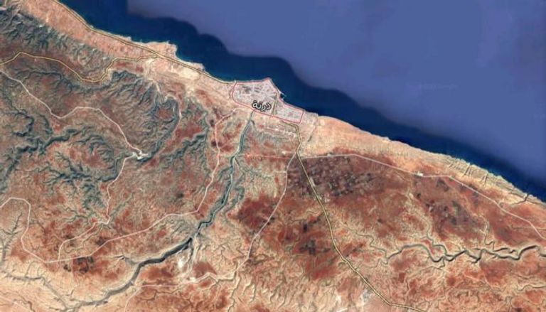 خريطة لمدينة درنة الليبية 