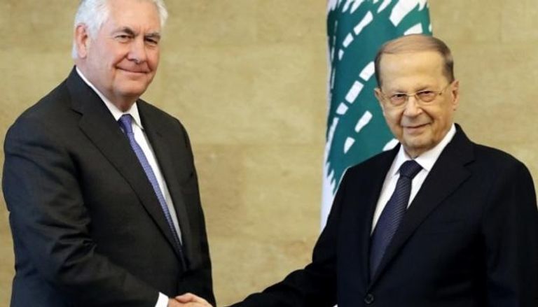 الرئيس اللبناني يستقبل وزير الخارجية الأمريكي