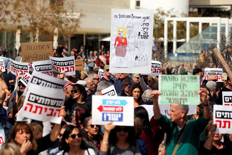 مظاهرات ضد فساد نتنياهو مظاهرات ضد فساد نتنياهو - رويترز