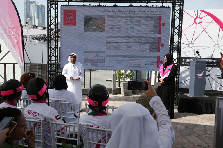 المسيرة ضمت أفراداً عاملين في المجتمع الإماراتي العيادة المتنقلة لـ