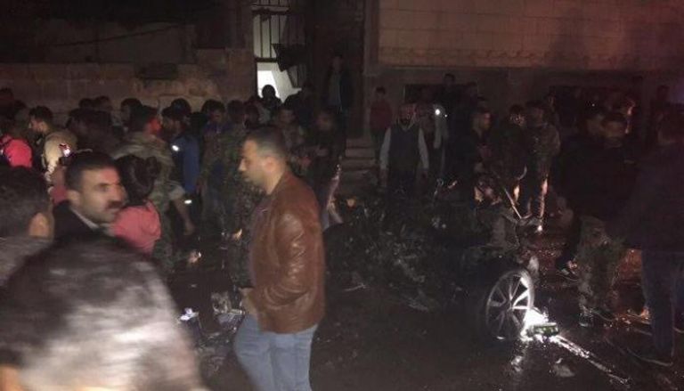 موقع الانفجار بمدينة القامشلي