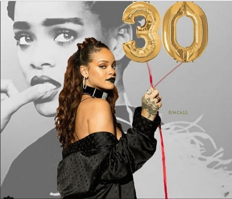 ريانا تحتفل بعيد ميلادها الـ30