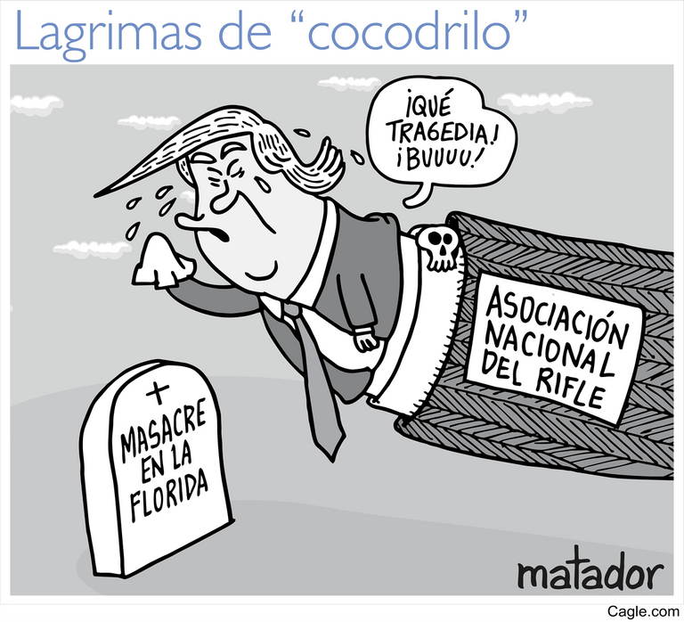 رسامو كاريكاتير يسخرون من قوانين الأسلحة بأمريكا