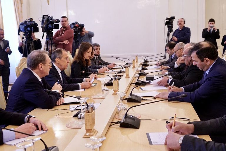 المباحثات الجزائرية الروسية وزير الخارجية الروسي سيرجي لافروف ونظيره الجزائري