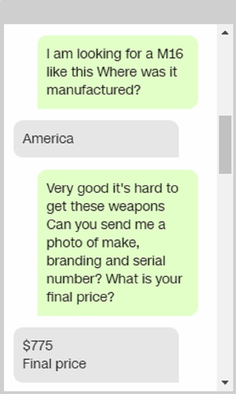 التراسل بين سي إن إن والبائع حول السلاح عناصر من تنظيم داعش الإرهابي - أرشيفية