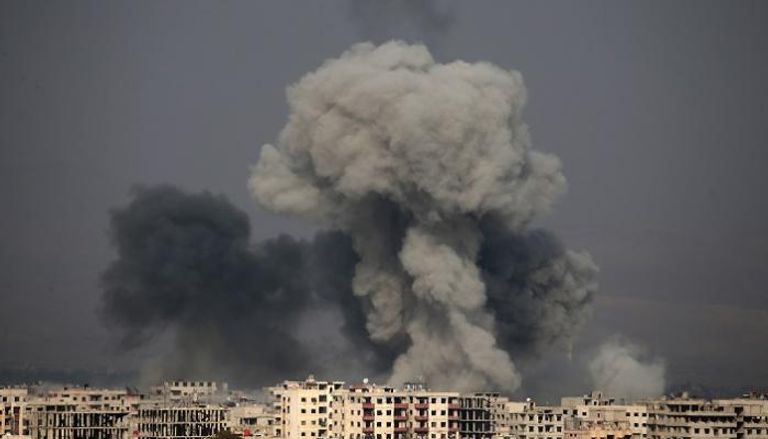 جانب من القصف الجوي على الغوطة الشرقية
