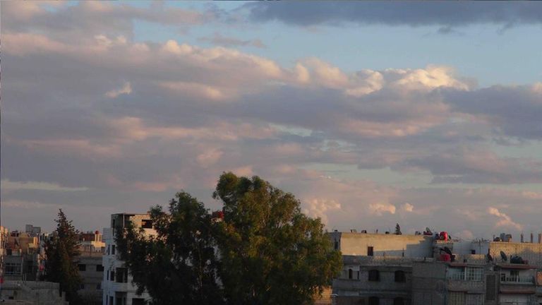 آثار الدمار الذي خلفه القصف في الغوطة الشرقية