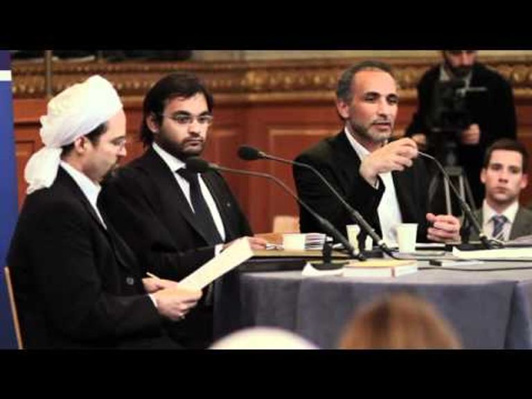 طارق رمضان في مؤتمر ممثلي الديانة الاسلامية في فرنسا طارق رمضان حفيد مؤسس الإخوان