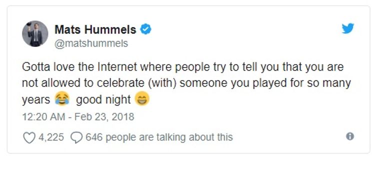 هوملز يرد على الجماهير ماتس هوملز