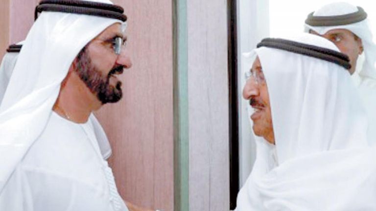الشيخ صباح الأحمد الجابر الصباح والشيخ محمد بن راشد آل مكتوم إرث زايد وجابر الأحمد عقود إخاء وتعاون لا تنفرط