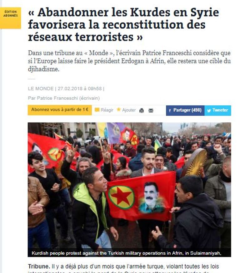 مظاهرات للأكراد تندد بالعدوان التركي على عفرين