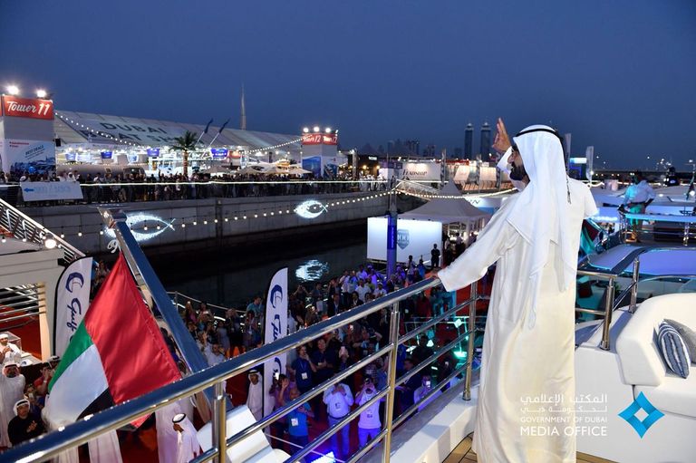 الشيخ محمد بن راشد في معرض دبي الدولي للقوارب
