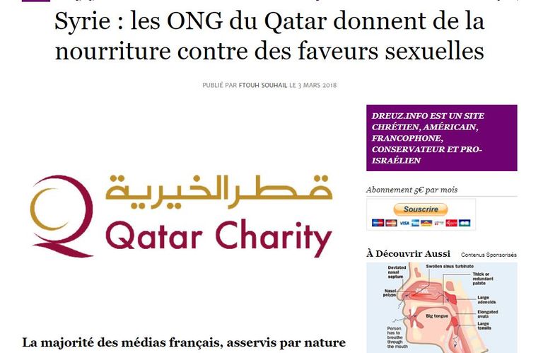 صورة من التقرير مؤسسات الدوحة تتستر بتوزيع الغذاء لابتزاز النساء