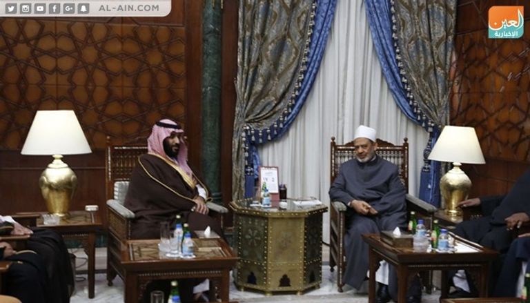 جانب من لقاء شيخ الأزهر والأمير محمد بن سلمان